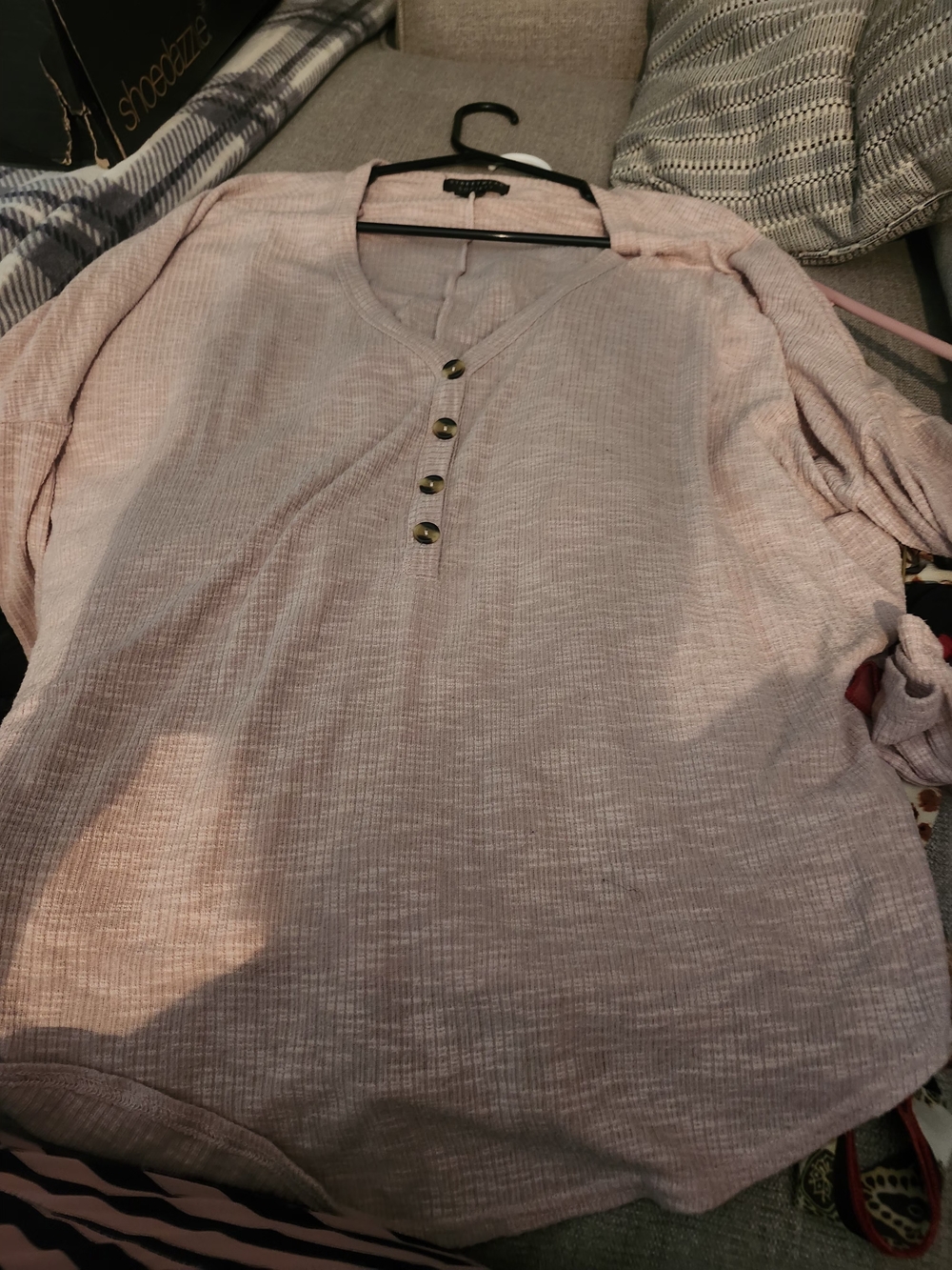 Everyday Cozy Henley Lounge Set - Blush Pink - Picture 2 of 3